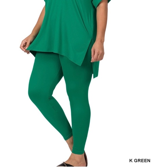 New!LAST ONE Plus Size Kelly GreenBrushed Microfiber Loungewear Set Sizes 1X - Picture 3 of 4